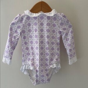 Purple Patterned Kids One Piece Swim The Beaufort Bonnet Company